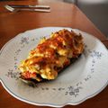 El cooksnap de Noelia Rincón cuando hizo Berenjenas rellenas de pollo.