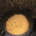 El cooksnap de yinko cuando hizo Spaghetti con gambas al ajillo con thermomix.