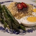 El cooksnap de gabriel cuando hizo Espárragos con arroz.