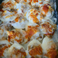 El cooksnap de Ángela Puentes cuando hizo Huevos rellenos de carne, gratinados con bechamel.
