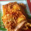 El cooksnap de Monica cuando hizo Lasaña fácil con boloñesa, jamón y queso.