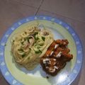 Cooksnap dari mama cc untuk resep Spaghetti Carbonara dan chicken katsu (pakai susu)