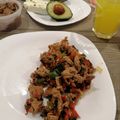 El cooksnap de AnaLi cuando hizo Bistec a la mexicana con espinacas.