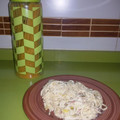 El cooksnap de Asisoyyo cuando hizo Espaguetis con bacon y salsa de queso cabra.
