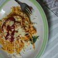 El cooksnap de Fernanda Aldana cuando hizo Pastas con pollo.