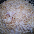 El cooksnap de Mmt cuando hizo Espaguetis a la carbonara con nata (Mambo/Thermomix).