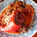 El cooksnap de Clau BD Dominguez cuando hizo Ajíes rellenos de carne y arroz en salsa.