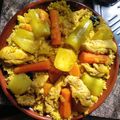 El cooksnap de alejandra cuando hizo Cous cous de verduras y pollo.