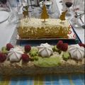 Cooksnap de Virginie Abrahamme sur la recette Buche chocolat blanc - framboise - crémeux pistache