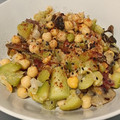 El cooksnap de Daniel González cuando hizo Garbanzos con calabacín y champiñones.
