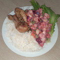 El cooksnap de Yessica Vargh cuando hizo Pollo al horno con ensalada rusa peruana.