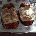 El cooksnap de Rocío Rino cuando hizo Berenjenas rellenas de pimientos.