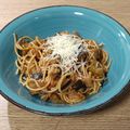 El cooksnap de Jesús Ruiz cuando hizo Spaghetti con berenjena y atún.