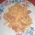 El cooksnap de Calú Godoy cuando hizo Paella de pollo y longaniza.