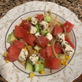 El cooksnap de jcarretiz cuando hizo Ensalada fresca de sandía y pepino, con queso de albahaca.