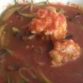 El cooksnap de mon.pow cuando hizo Albóndigas de Garbanzos en salsa y Spaghettis calabacín.