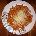 El cooksnap de Ney Luna cuando hizo Penne Rigate en Salsa de Camarones a la Diabla.