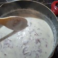 Zachary Haskins's cooksnap of when they made S.O.S., creamed chipped beef on toast.