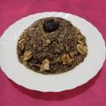 El cooksnap de Rober Seara cuando hizo Revuelto de morcilla y manzana en estuche Lékué al microondas.