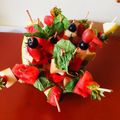 Rosa Muthoni's cooksnap of when they made Edible fruit arrangement on a pineapple boat.