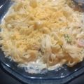 El cooksnap de Aldana cuando hizo Fideos con crema y atún o jamón.