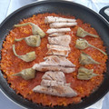 El cooksnap de MaryGlory cuando hizo Arroz con alcachofas y secreto ibérico.
