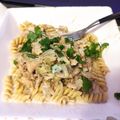 El cooksnap de Mel cuando hizo Salsa blanca de atún y champiñones.