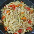 El cooksnap de Ari Rodriguez cuando hizo Tallarines con verduras y pechuga de pollo comida sana seguimos.