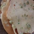El cooksnap de Mica Natali Caproli cuando hizo Tortilla finita de cebolla de verdeo, tipo panqueque.
