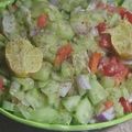 Das Jamuna का कुकस्नैप जब उन्होंने खीरा और टमाटर सलाद (kheera aur tamatar salad recipe in Hindi) बनाया था।