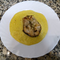 El cooksnap de Yirkash cuando hizo Merluza en salsa de queso azul y curry.