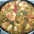 El cooksnap de Dori cuando hizo Arroz con rape y gambas.
