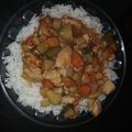 El cooksnap de Pau Matu cuando hizo Pechuga de pollo en salsa BBQ, sobre arroz blanco.
