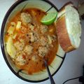 browneyezvalerie's cooksnap of when they made caldo de albondigas(meatball stew).