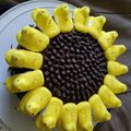 Sarah Geer's cooksnap of when they made Peeps ® Sunflower Cake.