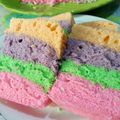 Cooksnap dari iin kartini untuk resep Gluten Free Steamed Rainbow Cake