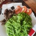 El cooksnap de Paulina Beltrán cuando hizo Tallarines verdes con carne💚.