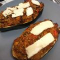 El cooksnap de Marvi cuando hizo Berenjenas rellenas con pollo y quinoa.