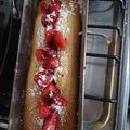 El cooksnap de Antonella Morano cuando hizo Budín con frutillas.