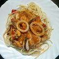 El cooksnap de José Luis Ramos cuando hizo Salsa de frutos de mar con fideos.