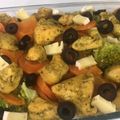 El cooksnap de carmen barrera cuando hizo Pechuga de pollo al pesto y ensalada de brócoli y champiñones.