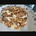 Rakhi Gupta का कुकस्नैप जब उन्होंने फ्राइड राइस विद एग भुर्जी (fried rice with egg bhurji recipe in hindi) बनाया था।