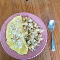 Roselyn's cooksnap of when they made easy ham and cheese omelet.