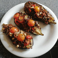 Andy Oornink's cooksnap of when they made Turkish stuffed aubergines with beef and tomatoes (Karniyarik) 🇹🇷.