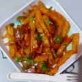 Falguni Shah's cooksnap of when they made ડ્રેગન પોટેટો (Dragon Potato Recipe In Gujarati).
