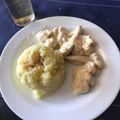 El cooksnap de Nati Aguayo cuando hizo Pollo con salsa de queso y papas doradas.
