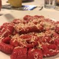 El cooksnap de ebeley cuando hizo Ñoquis de remolacha.