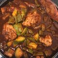 El cooksnap de Cristina villagran cuando hizo Pollo con nopales en chile morita.