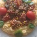 El cooksnap de Julio cuando hizo Polenta cremosa con Estofado.