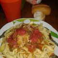 El cooksnap de Miguel Angel cuando hizo Fideos tagliatella caprese con cebolla de verdeo.